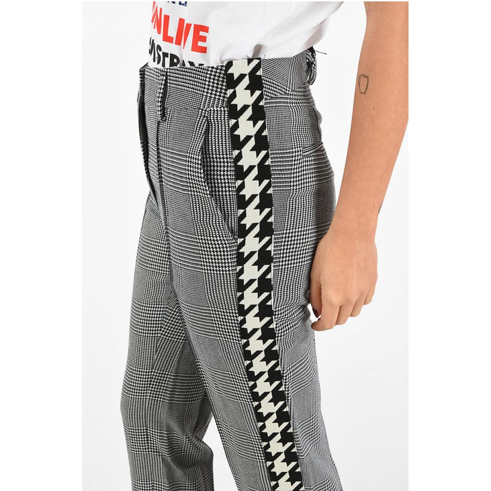 Virgin Wool Pied de Poule Print Trousers