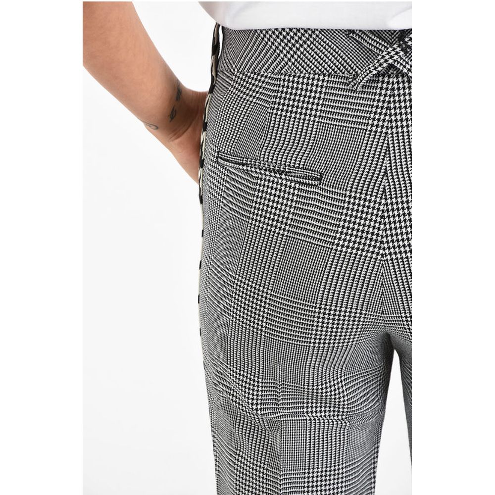 Virgin Wool Pied de Poule Print Trousers