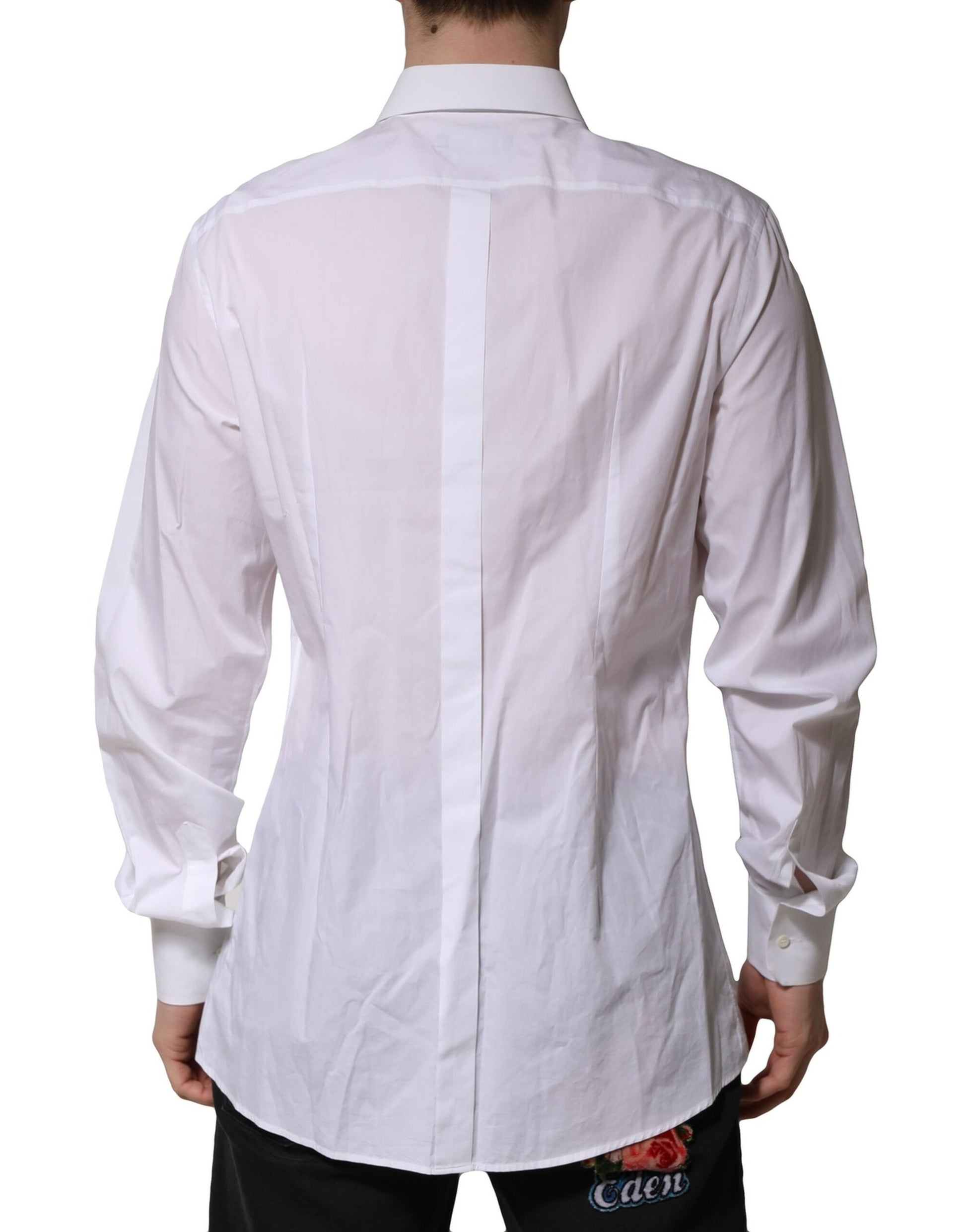White GOLD Cotton Crown Dress Formal Shirt