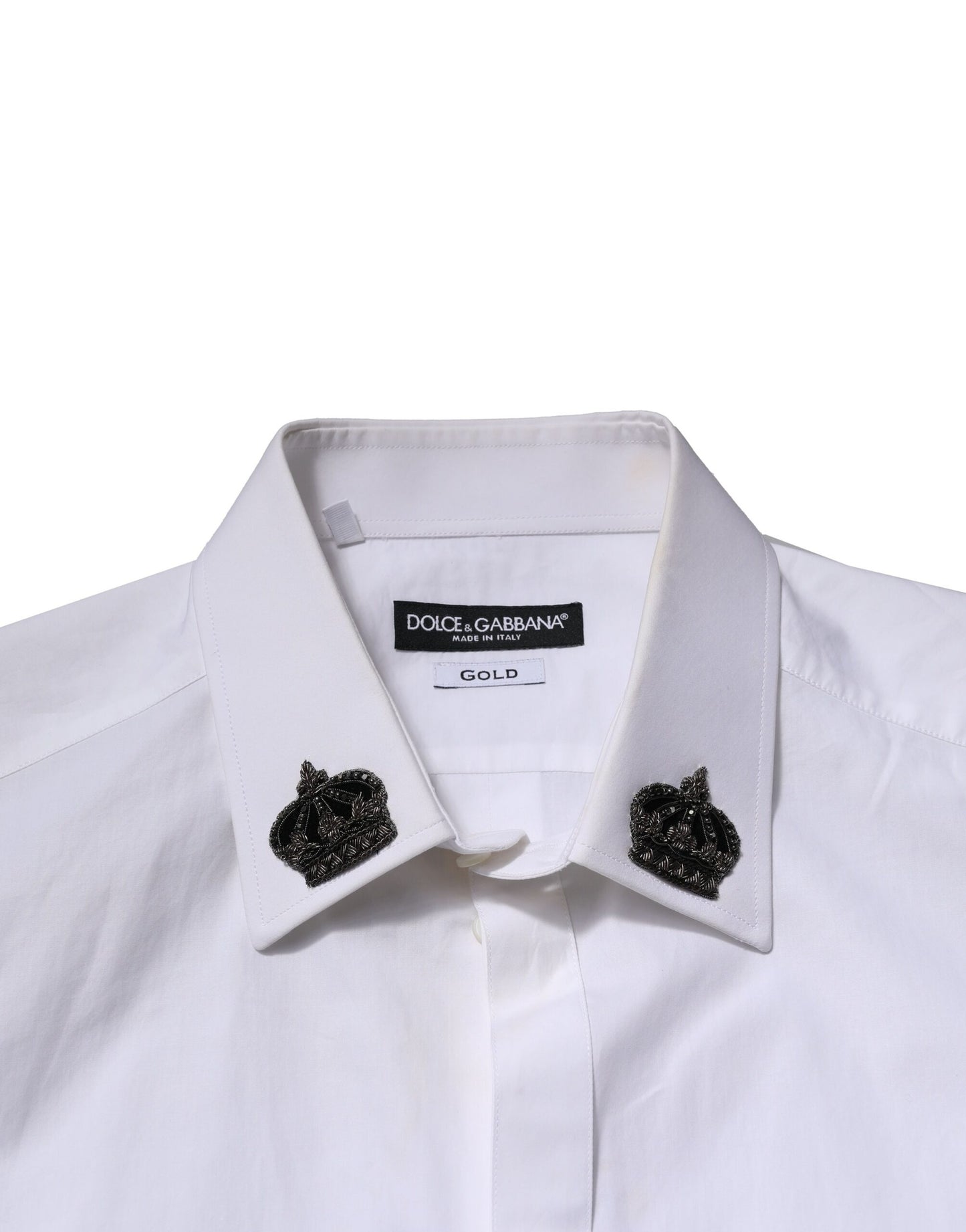 White GOLD Cotton Crown Dress Formal Shirt