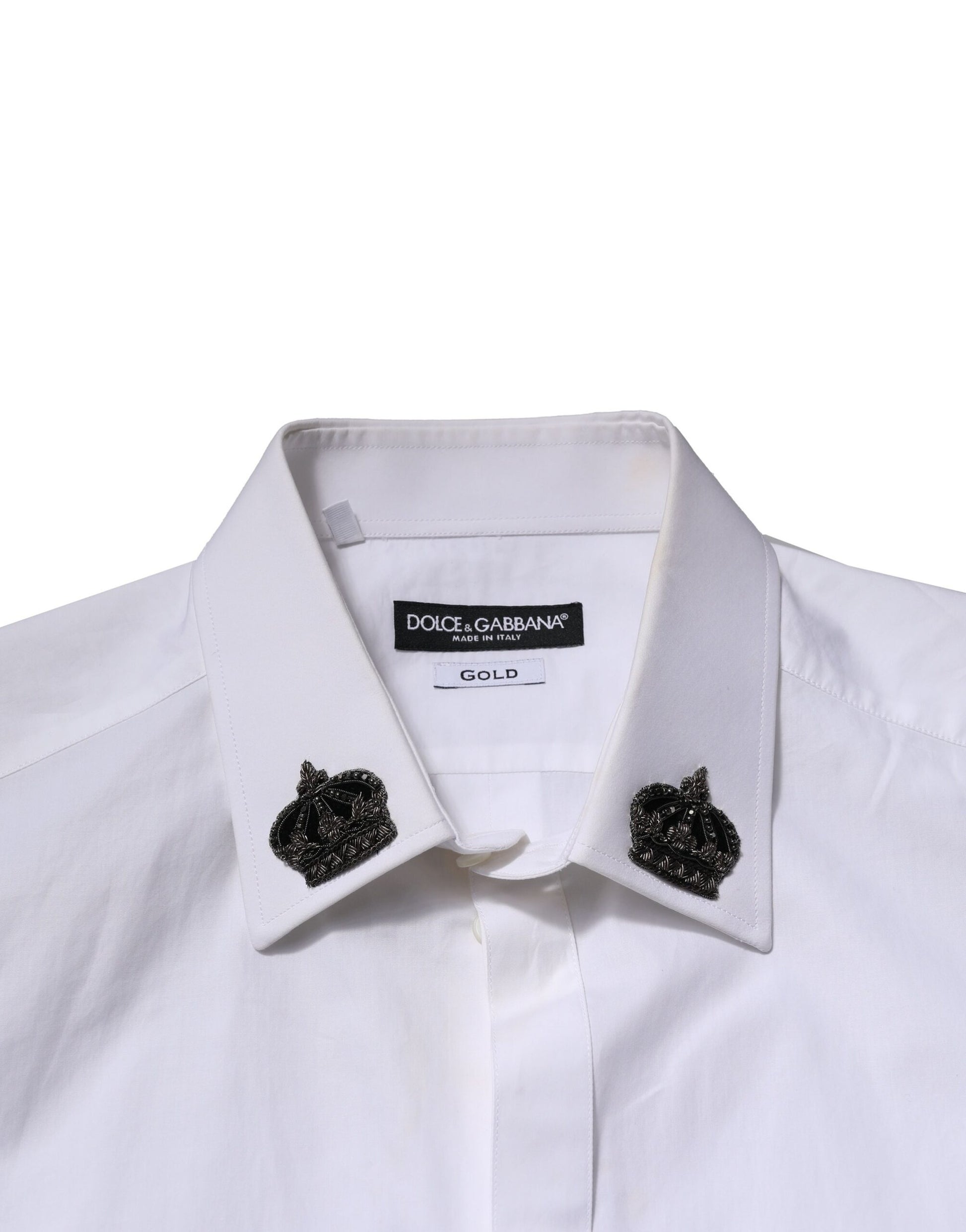 White GOLD Cotton Crown Dress Formal Shirt