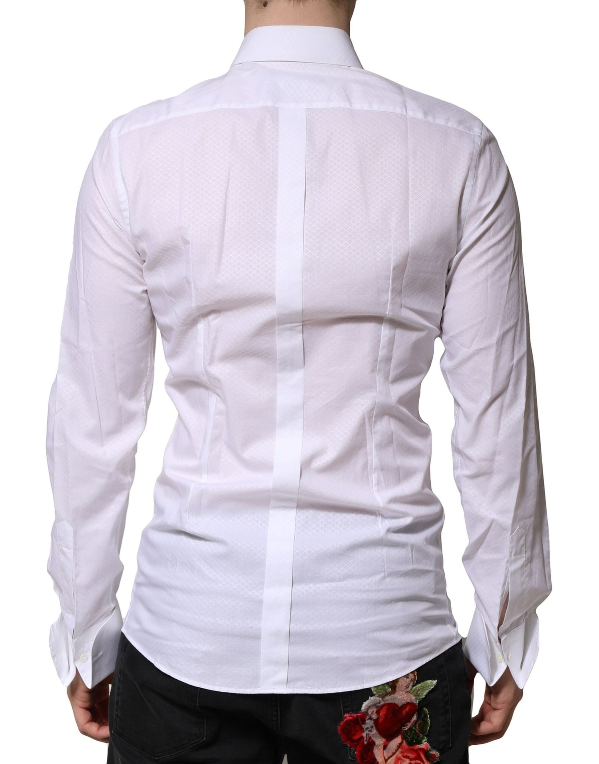 White GOLD DG Crown Detailing Formal Shirt