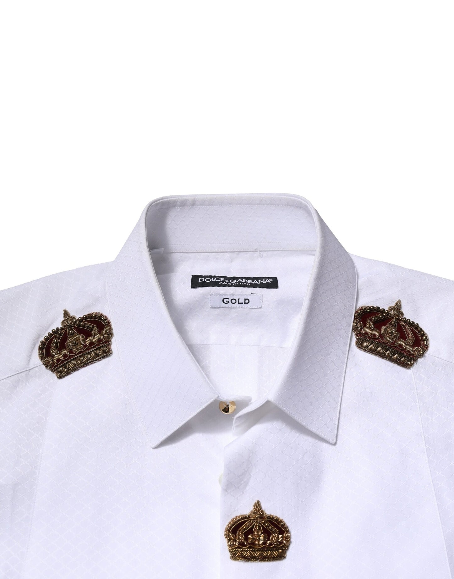 White GOLD DG Crown Detailing Formal Shirt