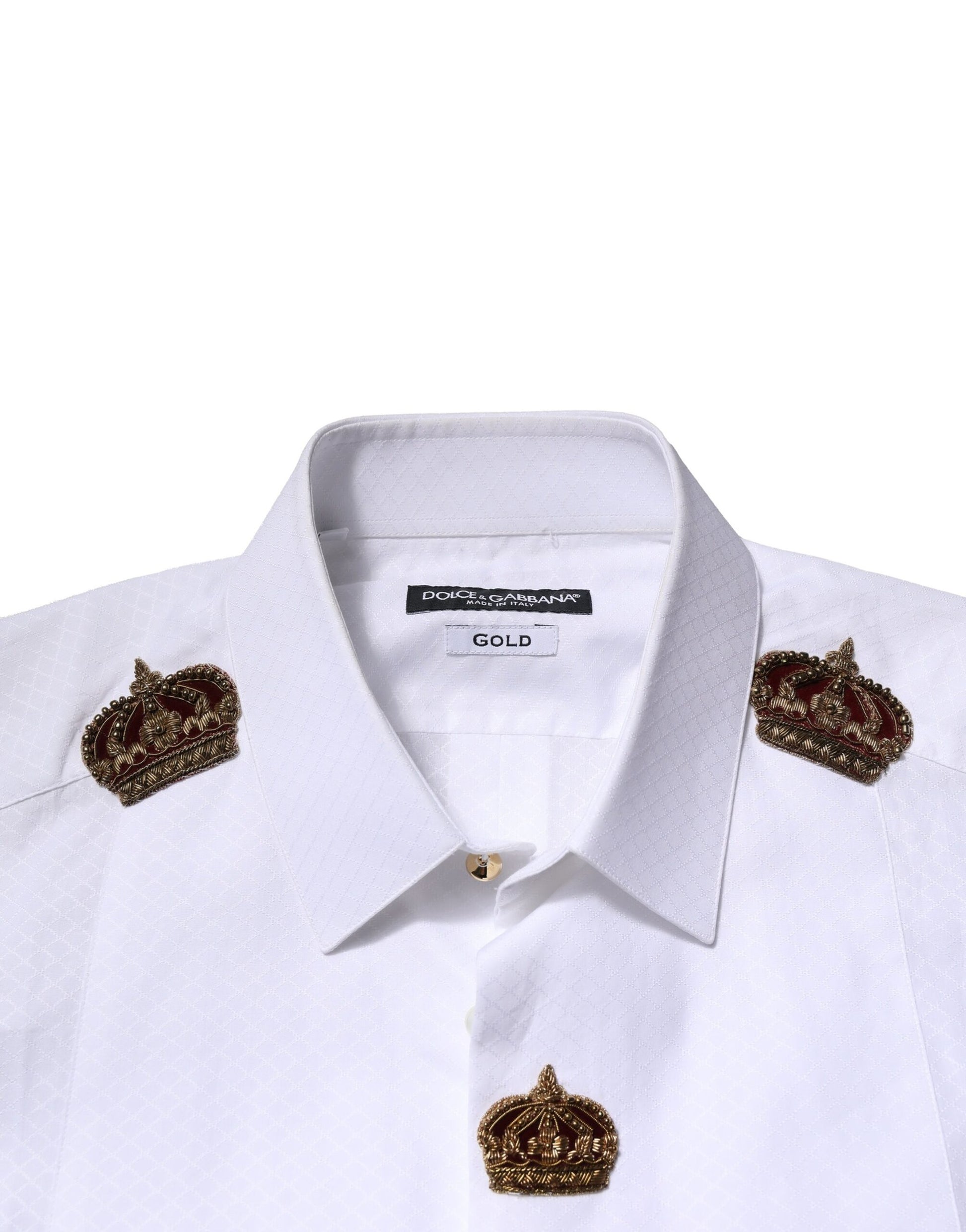 White GOLD DG Crown Detailing Formal Shirt