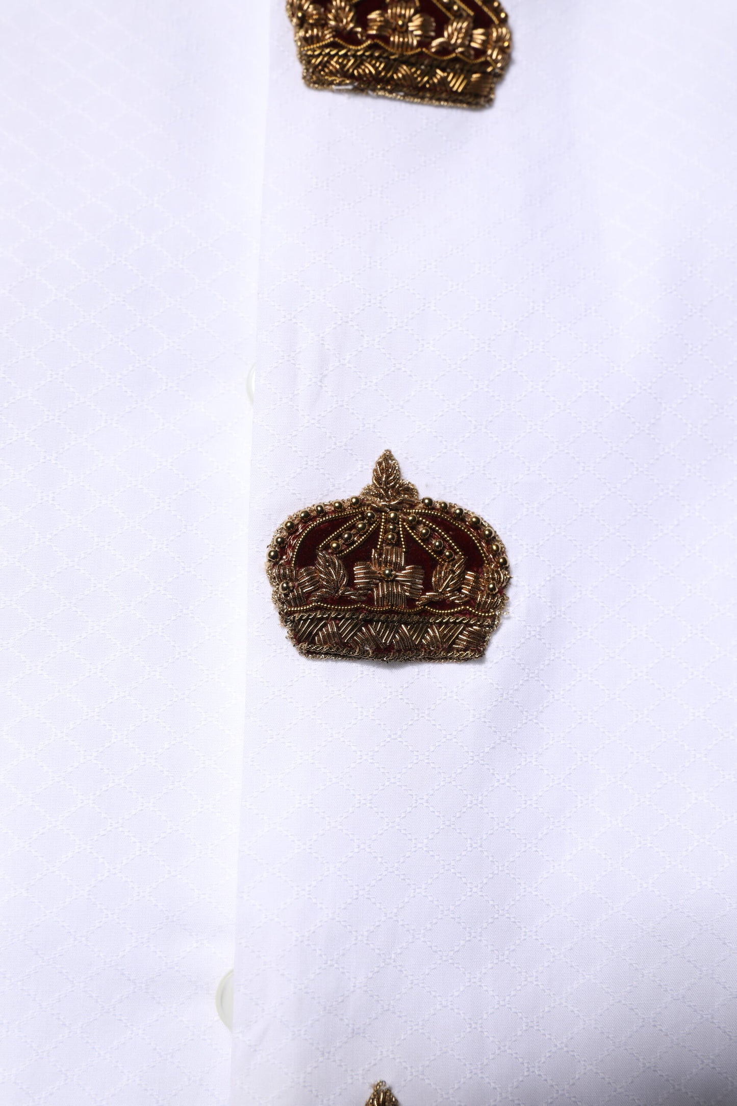 White GOLD DG Crown Detailing Formal Shirt