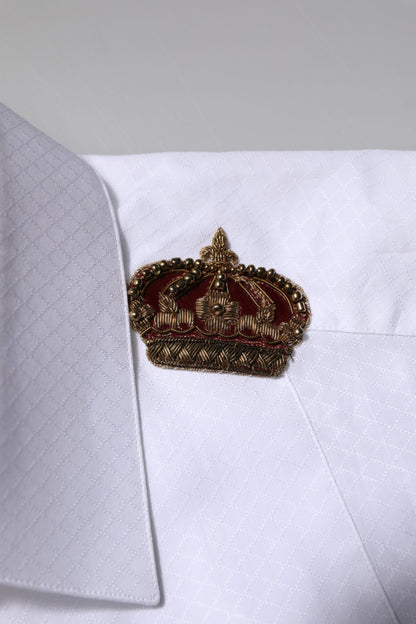White GOLD DG Crown Detailing Formal Shirt