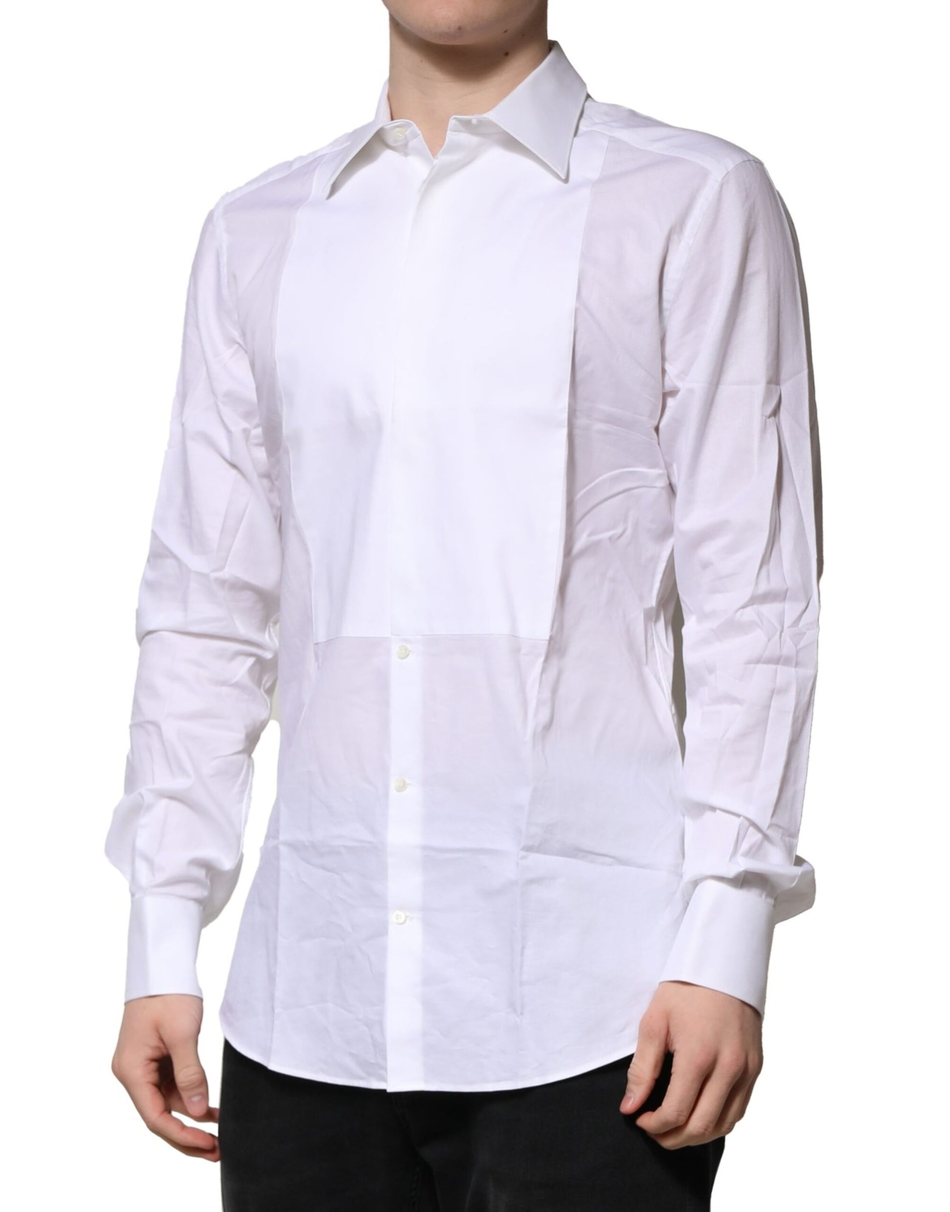 Peto Blanco Algodón Popelín ORO Hombre Camisa Formal