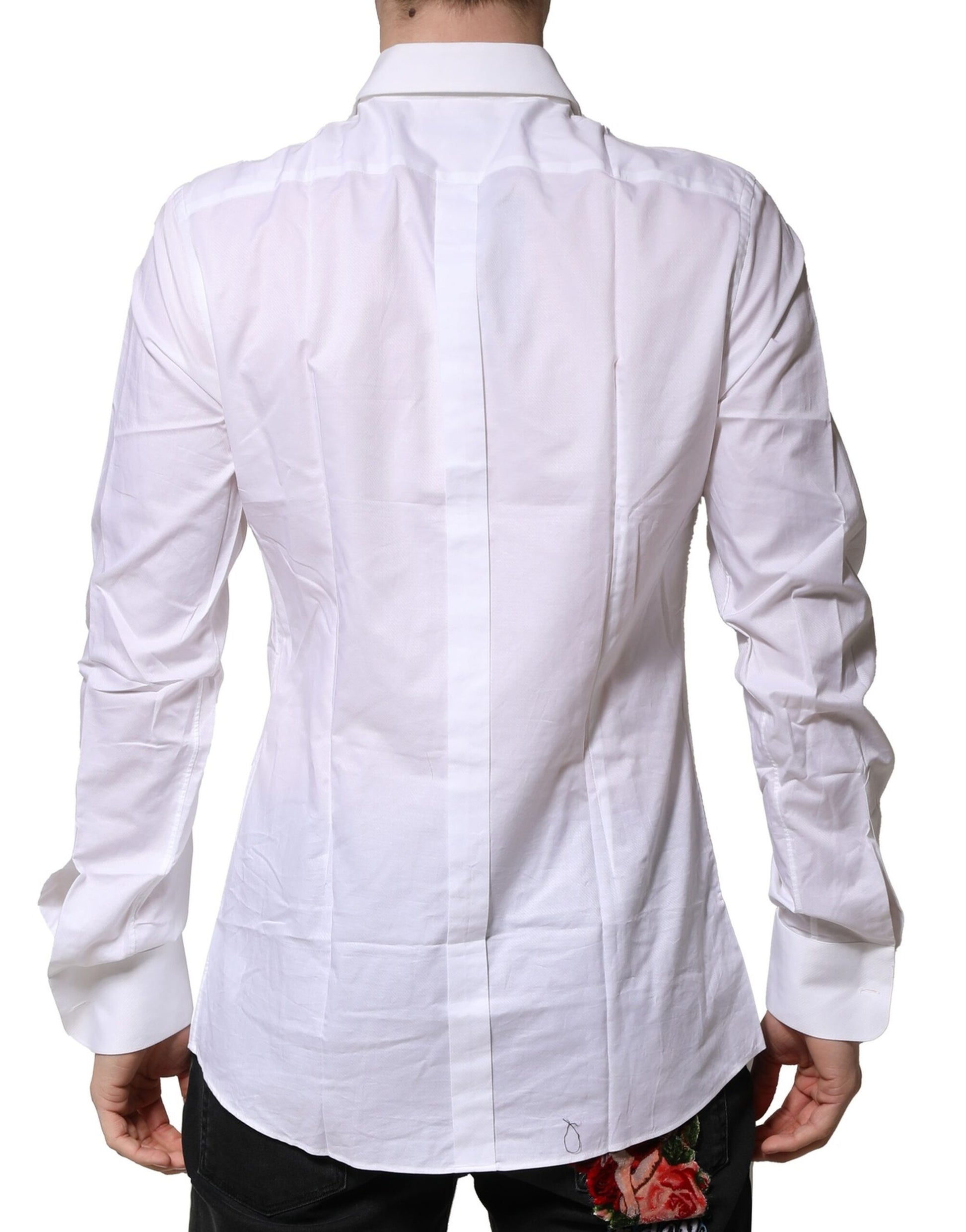 Peto Blanco Algodón Popelín ORO Hombre Camisa Formal