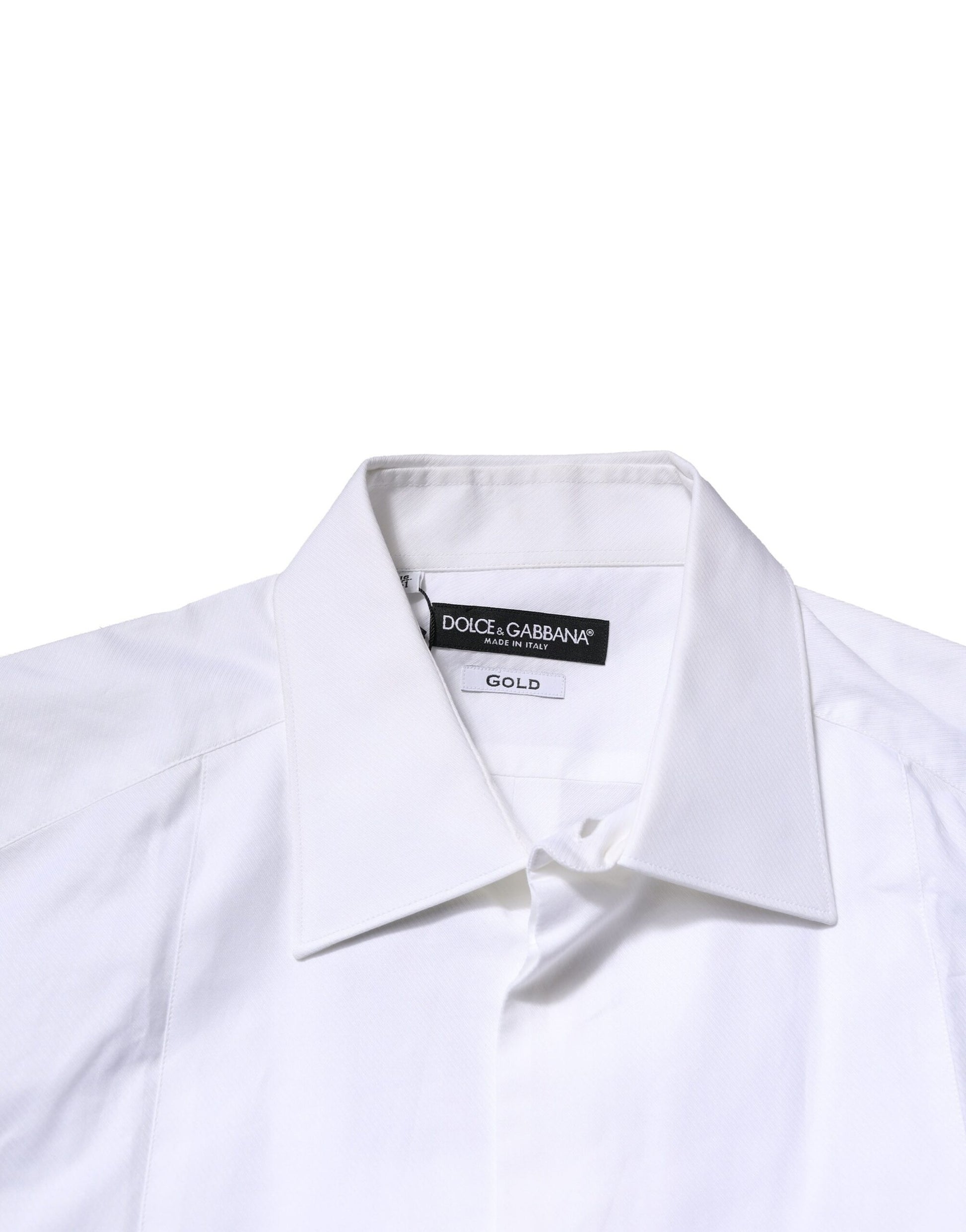 Peto Blanco Algodón Popelín ORO Hombre Camisa Formal