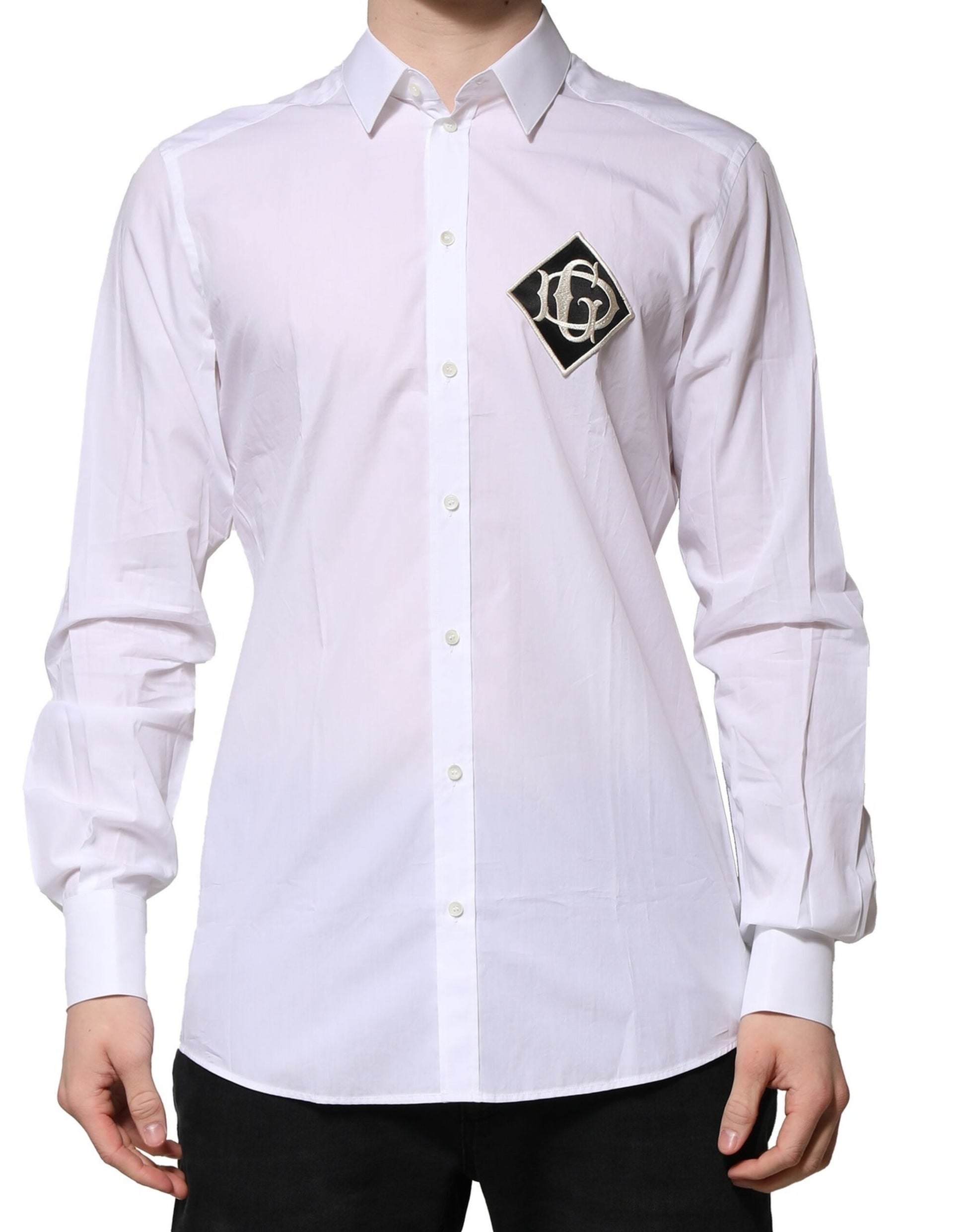 White GOLD Long Sleeves Men Dress Formal Shirt