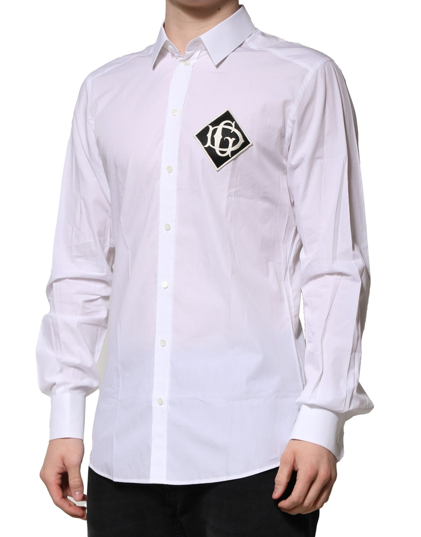 White GOLD Long Sleeves Men Dress Formal Shirt