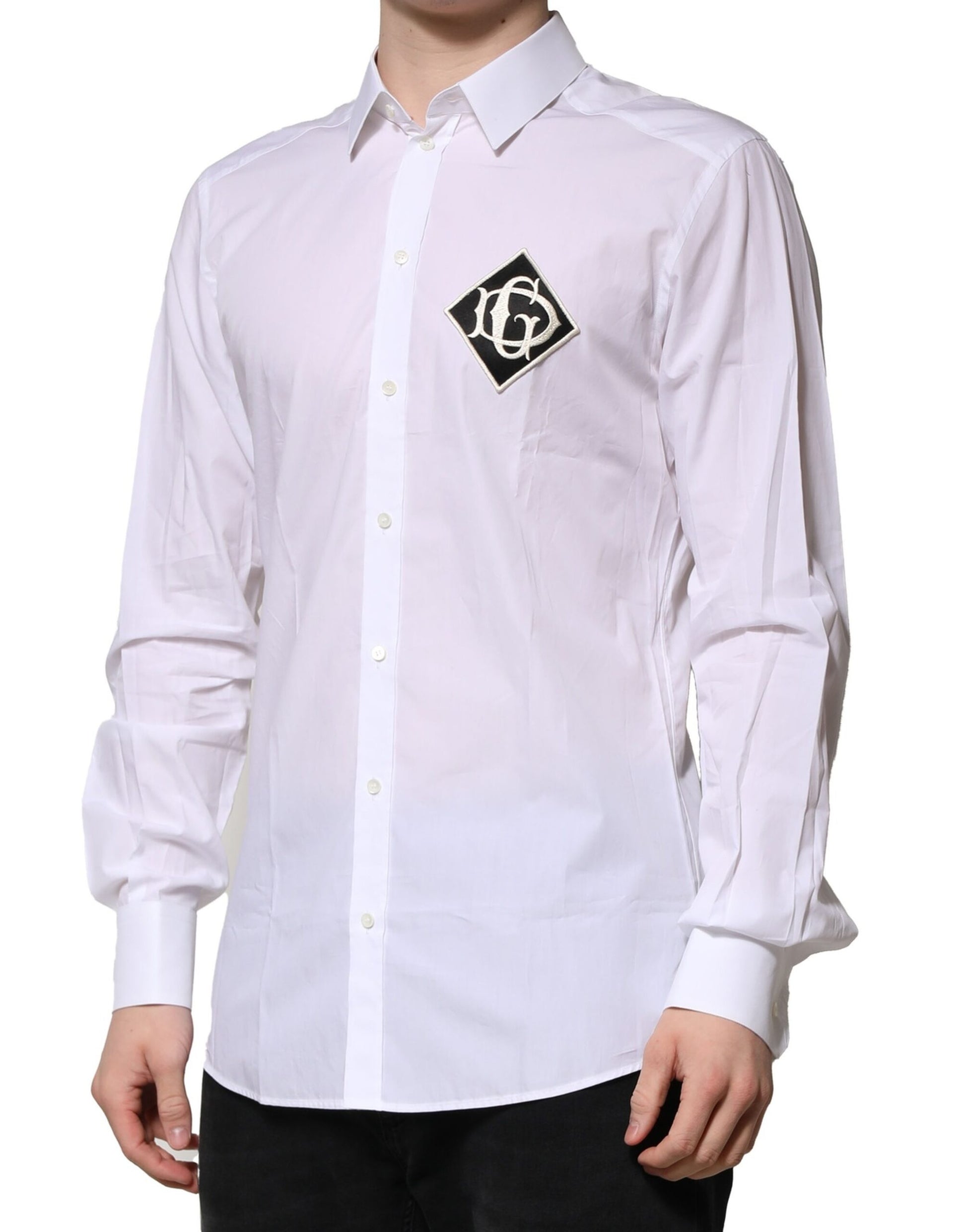 White GOLD Long Sleeves Men Dress Formal Shirt