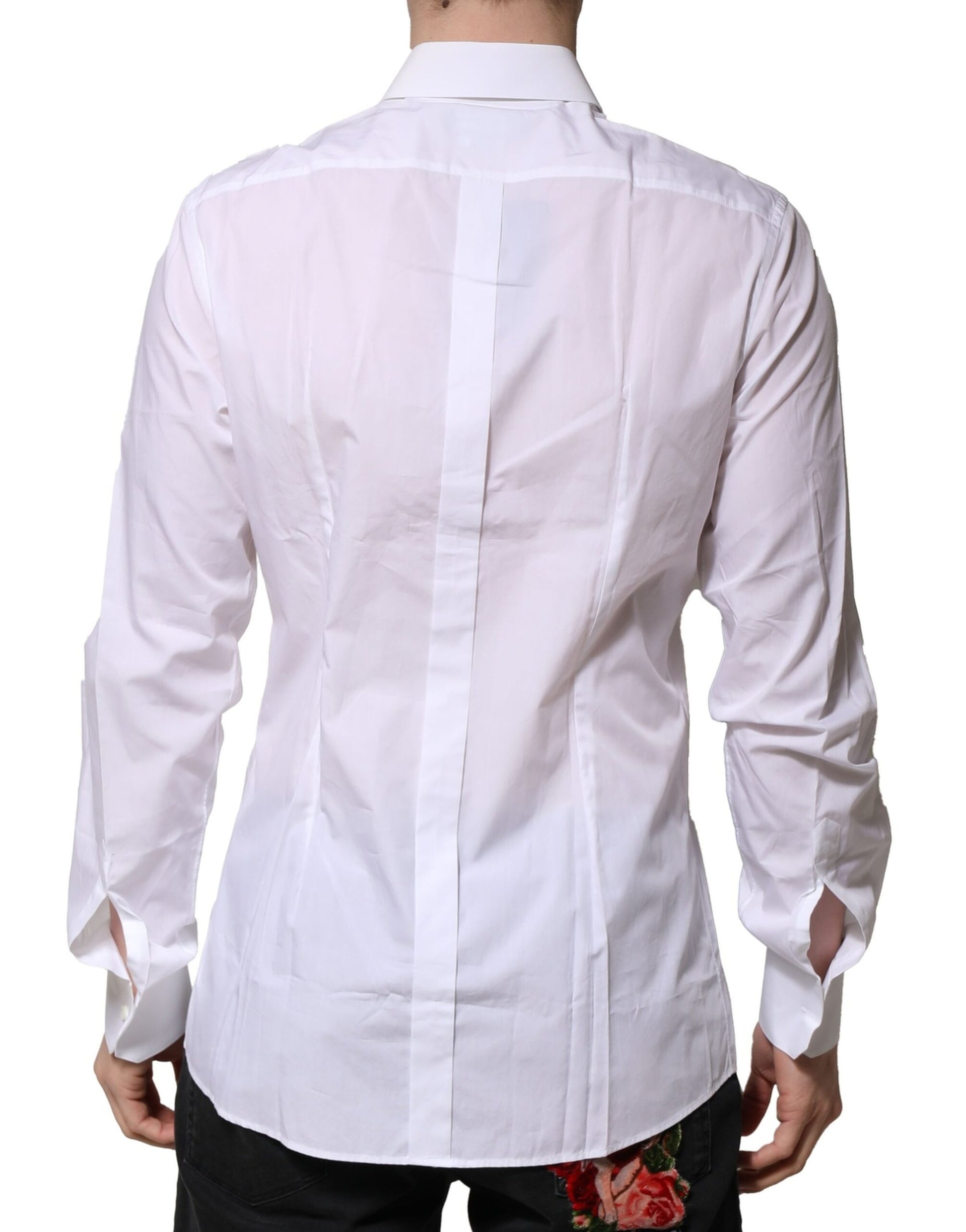 White GOLD Long Sleeves Men Dress Formal Shirt
