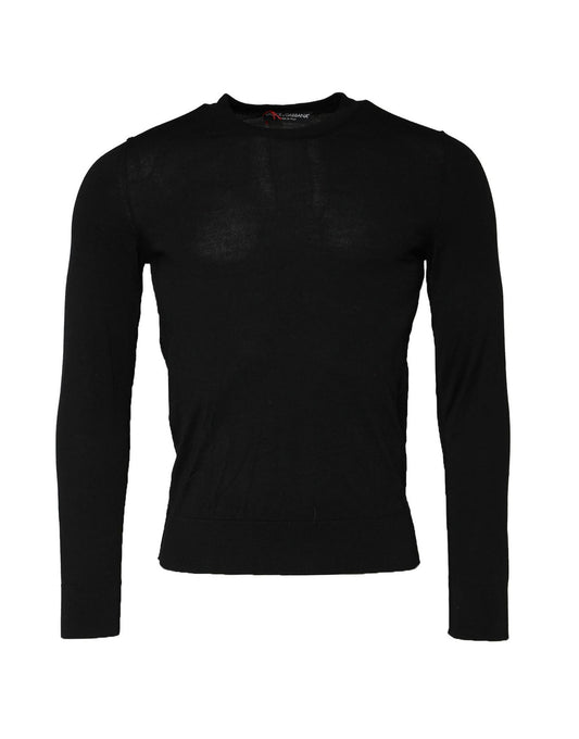 Jersey negro de manga larga y cuello redondo