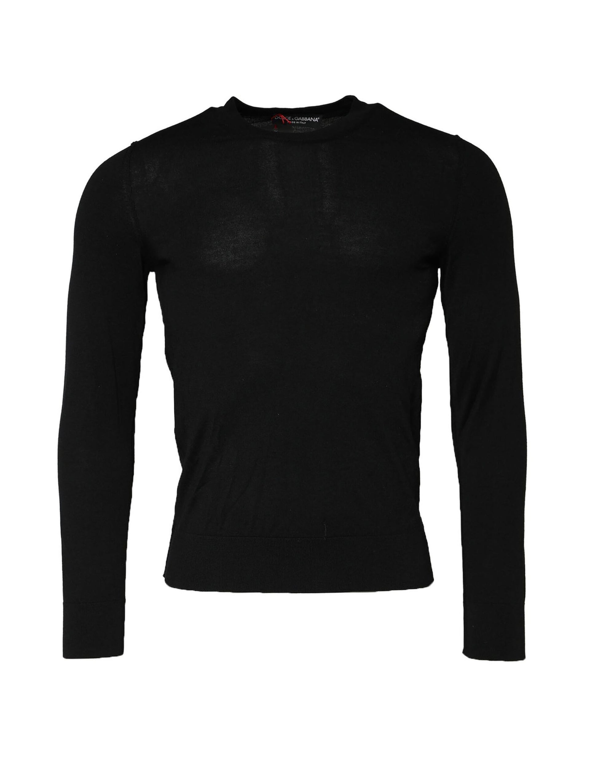 Jersey negro de manga larga y cuello redondo