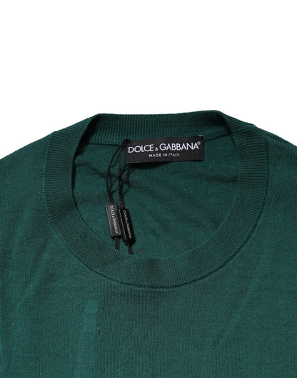 Green Cashmere Crew Neck Sweatshirt Sweater