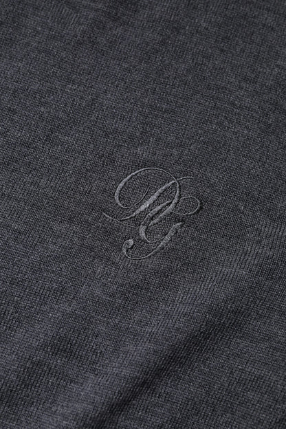 Dark Gray Wool Crew Neck Sweatshirt Sweater