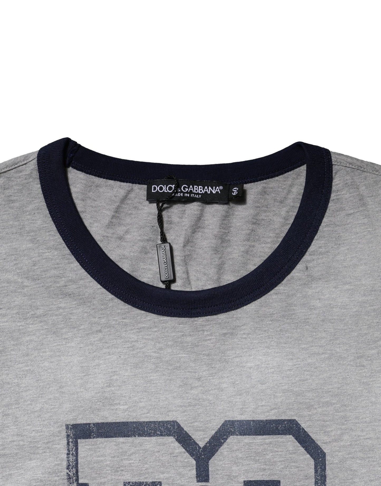 Gray Cotton Crew Neck Short Sleeves T-shirt