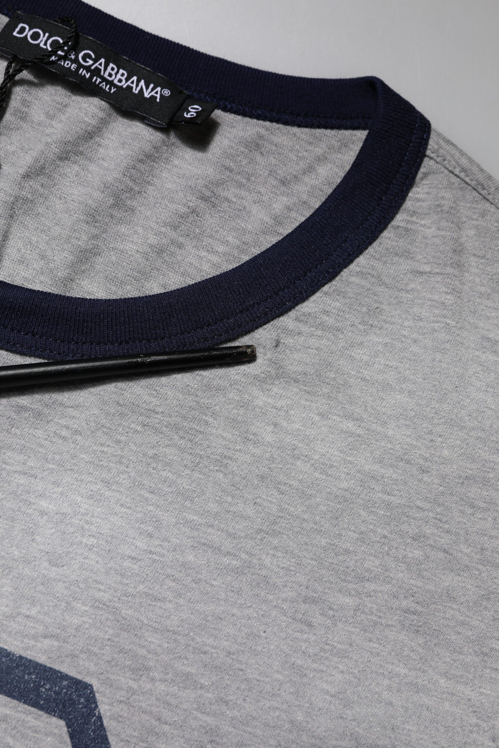 Gray Cotton Crew Neck Short Sleeves T-shirt