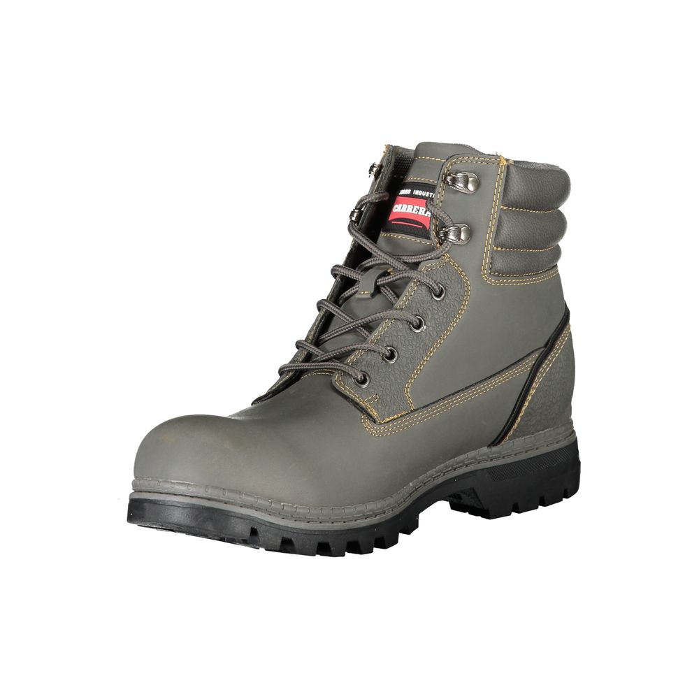 Brown Polyester Men Boot