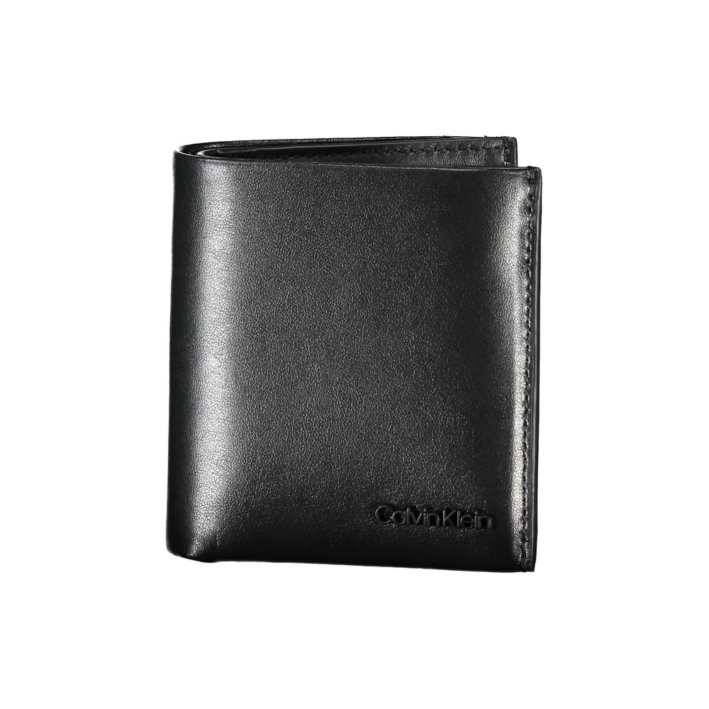 Elegante cartera RFID de piel negra
