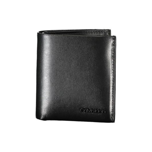Elegante cartera RFID de piel negra