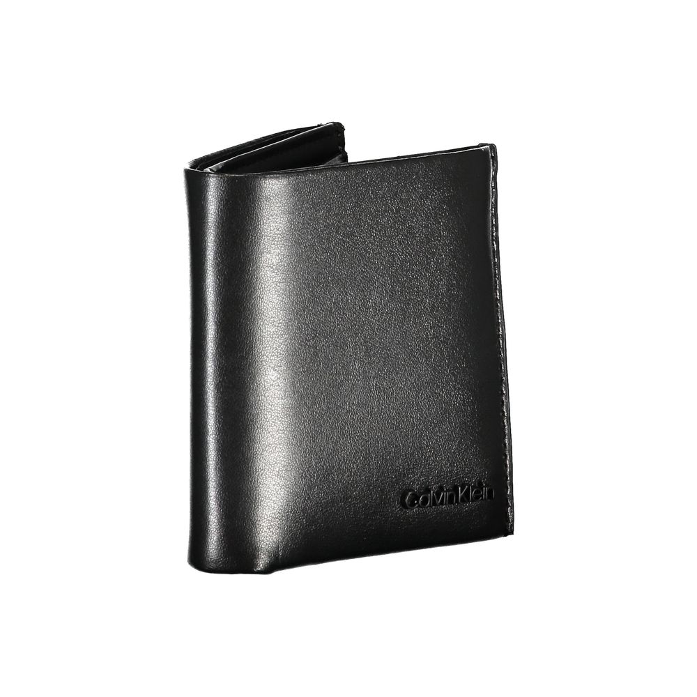 Elegante cartera RFID de piel negra
