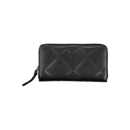 Elegante cartera negra con bloqueo RFID y logotipo