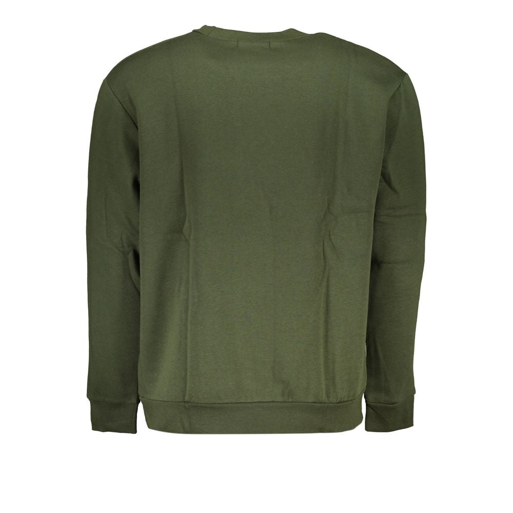 Elegante jersey verde bordado con cuello redondo
