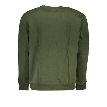 Elegante jersey verde bordado con cuello redondo