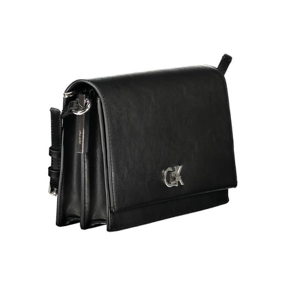 Black Polyester Women Handbag
