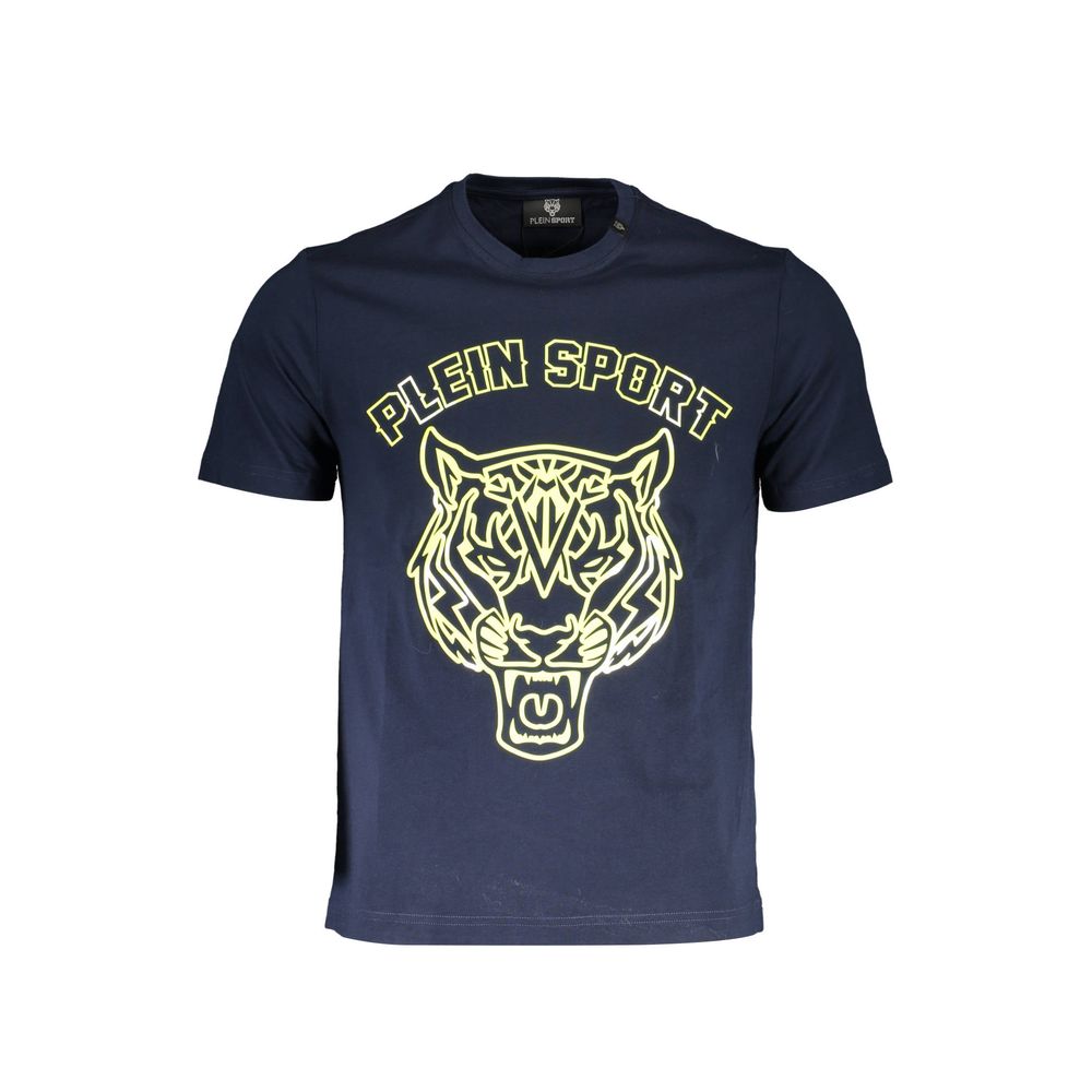Camiseta azul de algodón para hombre