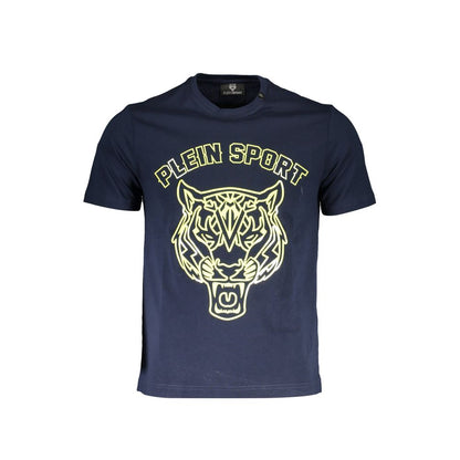Camiseta azul de algodón para hombre