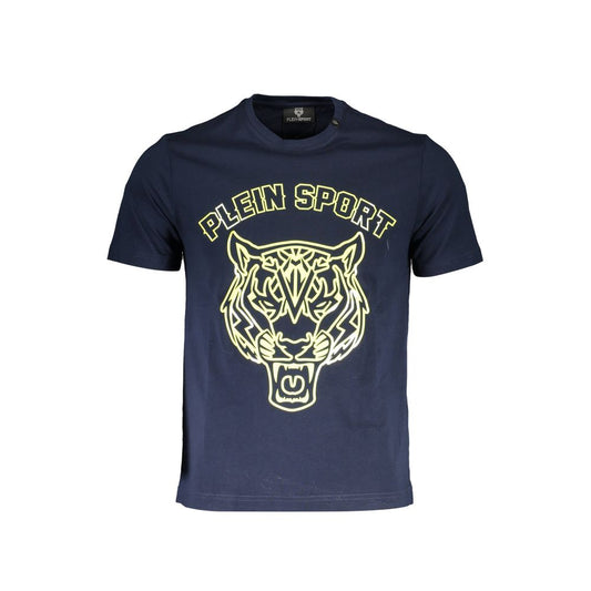 Camiseta azul de algodón para hombre