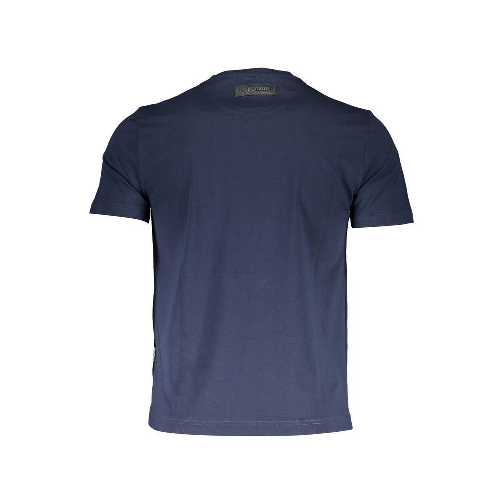 Camiseta azul de algodón para hombre