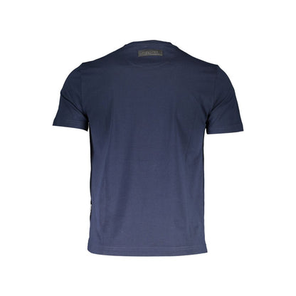 Camiseta azul de algodón para hombre