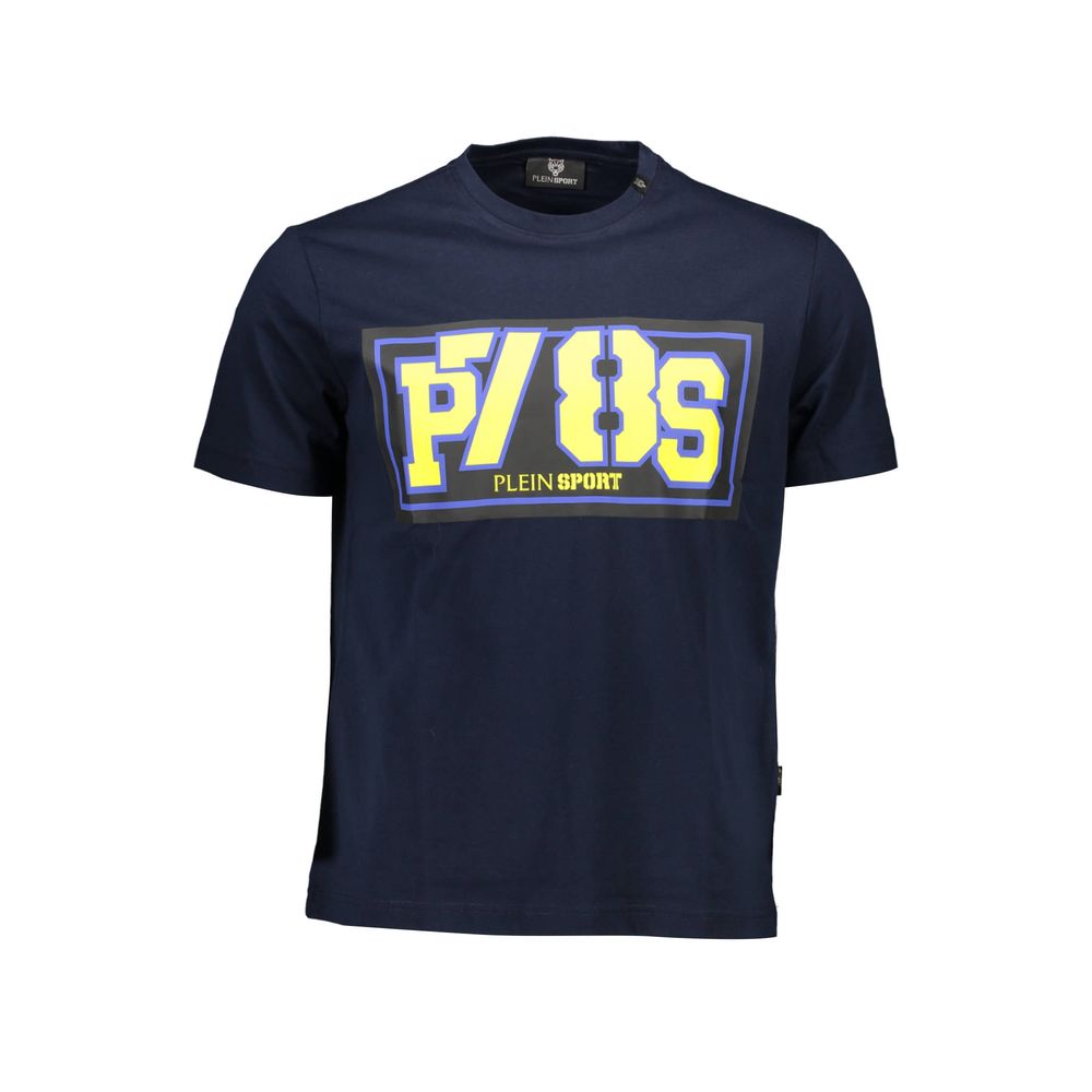 Camiseta azul de algodón para hombre