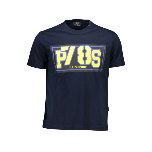 Camiseta azul de algodón para hombre