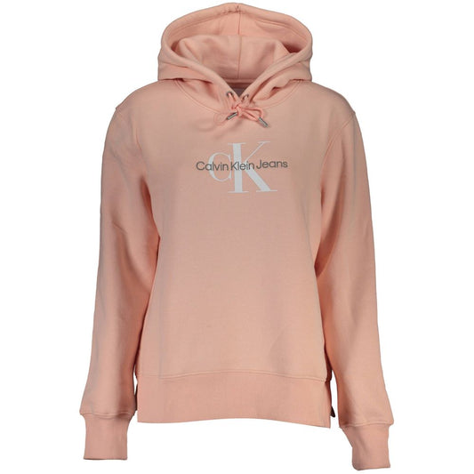 Sudadera con capucha de forro polar rosa chic con logotipo bordado