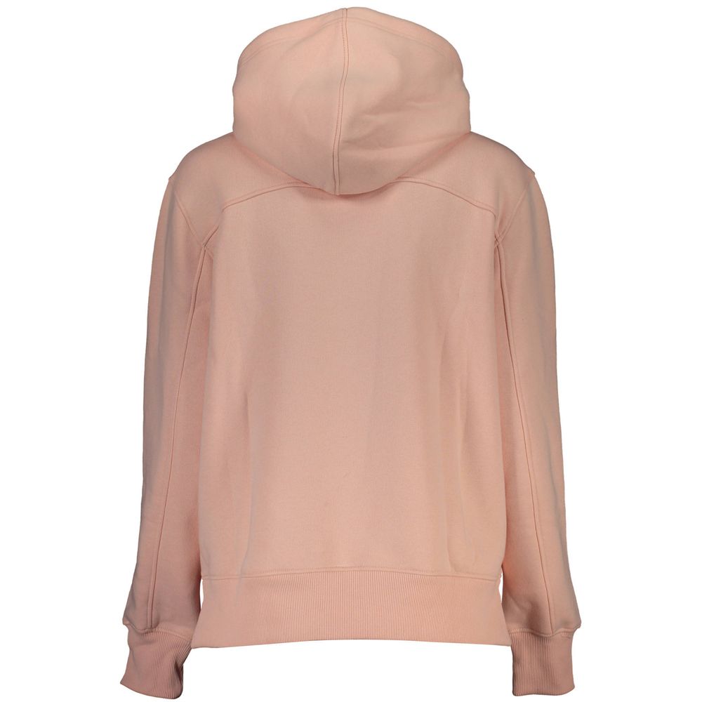 Sudadera con capucha de forro polar rosa chic con logotipo bordado