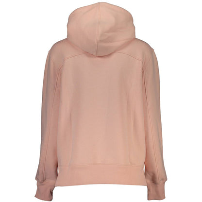 Sudadera con capucha de forro polar rosa chic con logotipo bordado