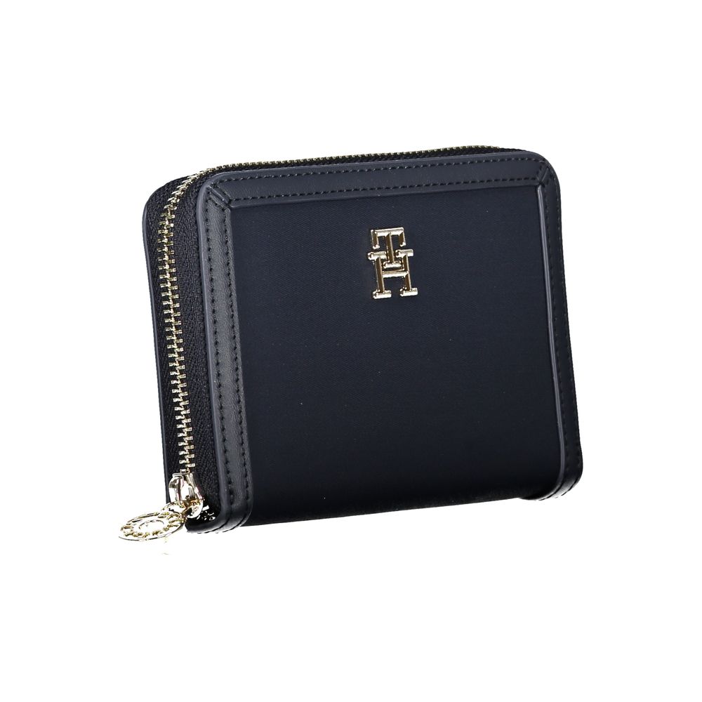 Elegante cartera azul con varios compartimentos