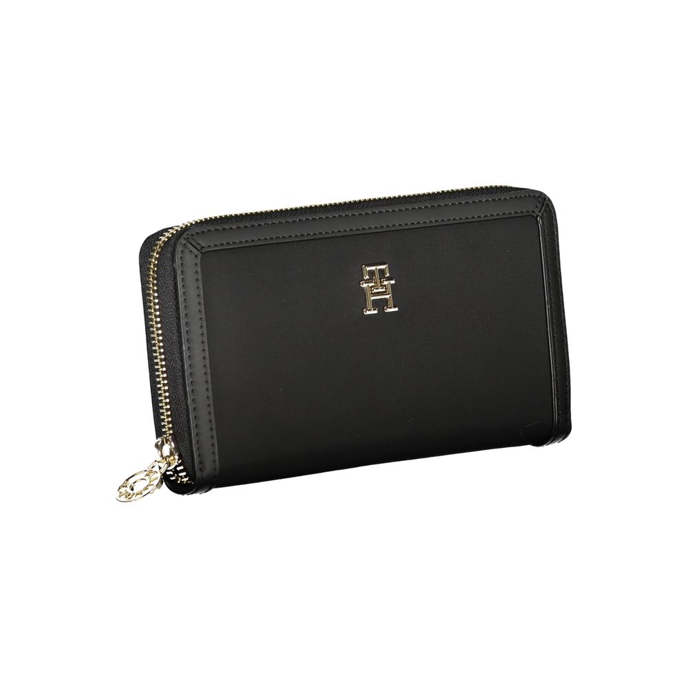 Cartera Chic Negra con Múltiples Compartimentos