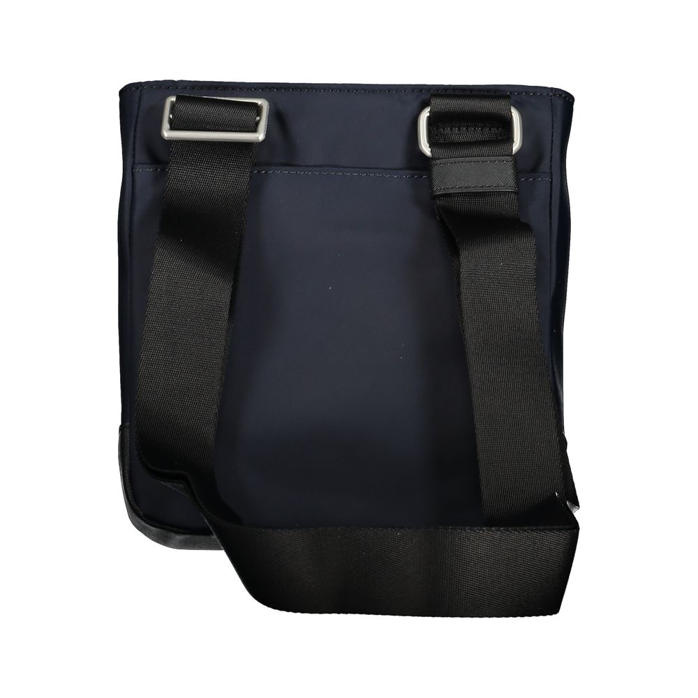 Elegante bolso bandolera azul con detalles en contraste