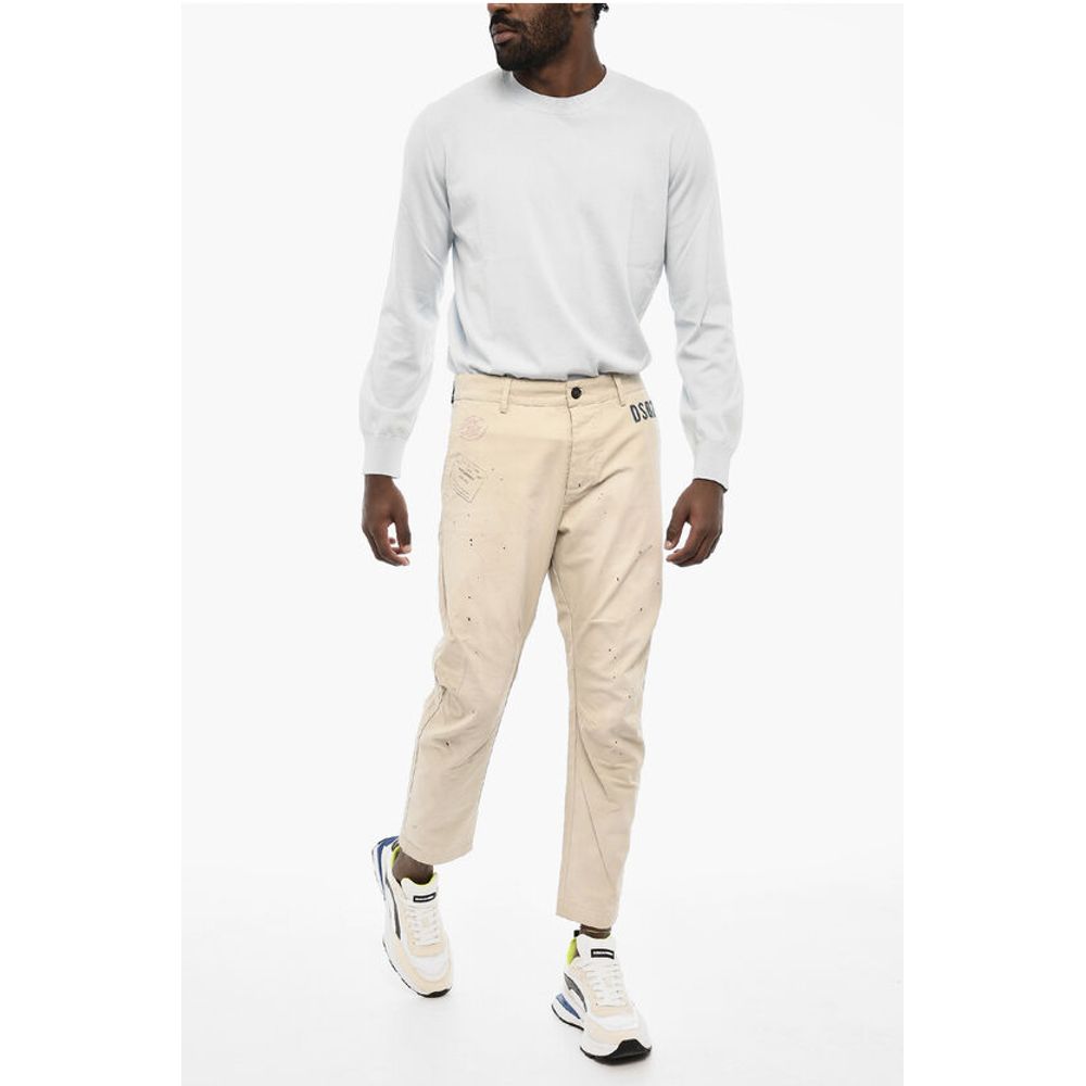 4 Pockets Cotton Pants with Denim Monogram
