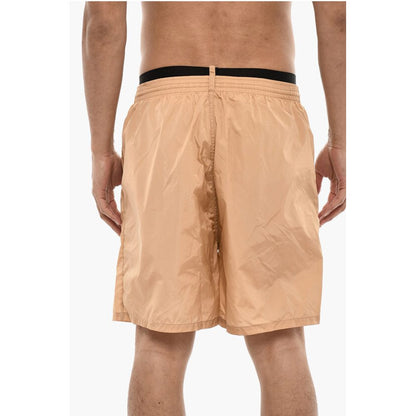 Slip Swimshorts With Logoed Contrasting Waistband