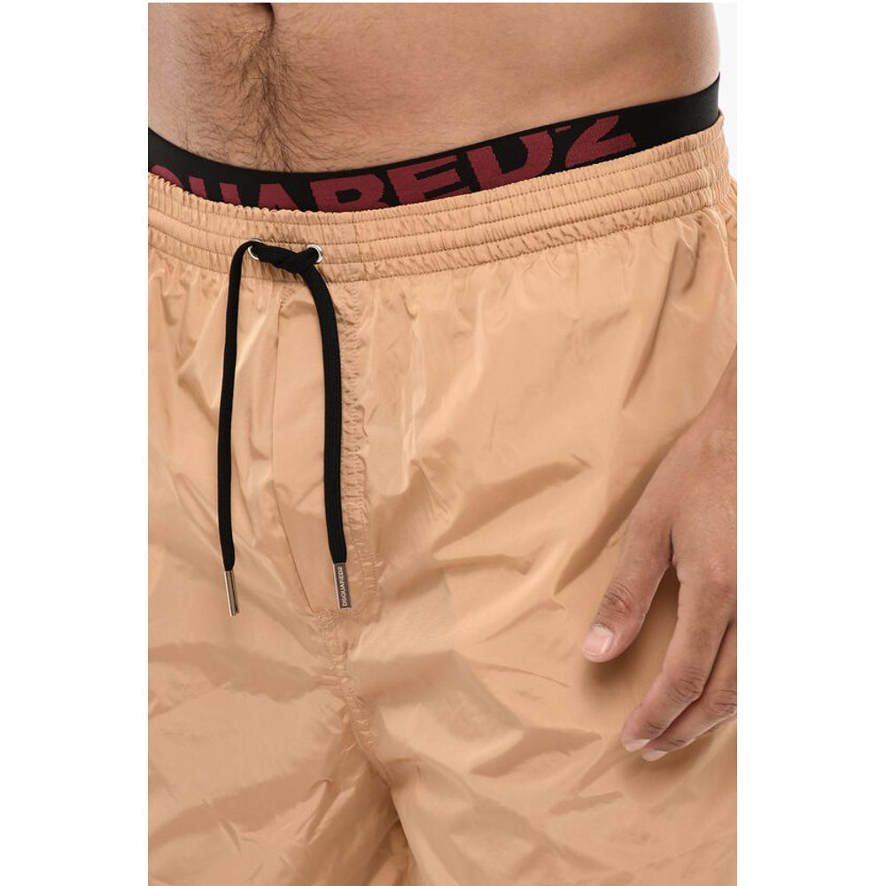Slip Swimshorts With Logoed Contrasting Waistband