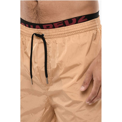 Slip Swimshorts With Logoed Contrasting Waistband