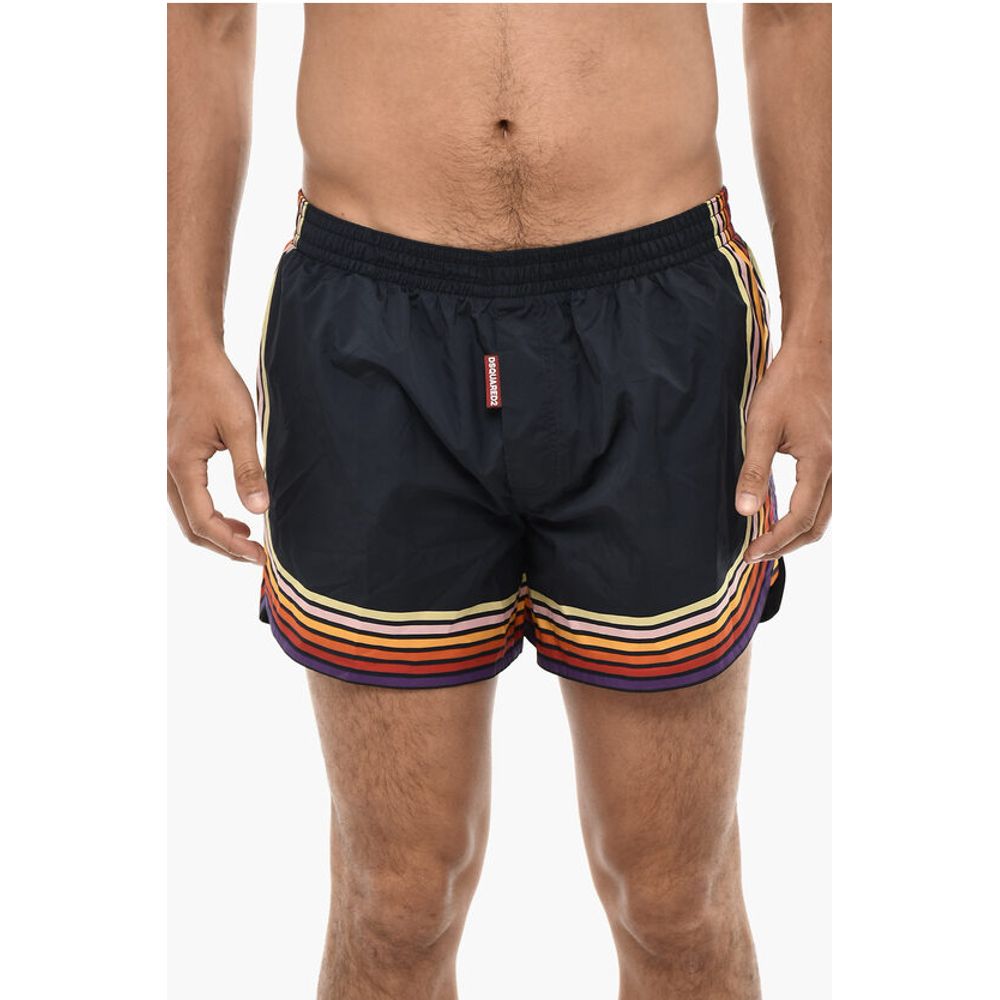 Striped Print Swim Shorts