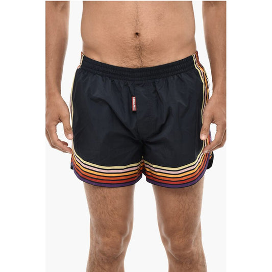 Striped Print Swim Shorts